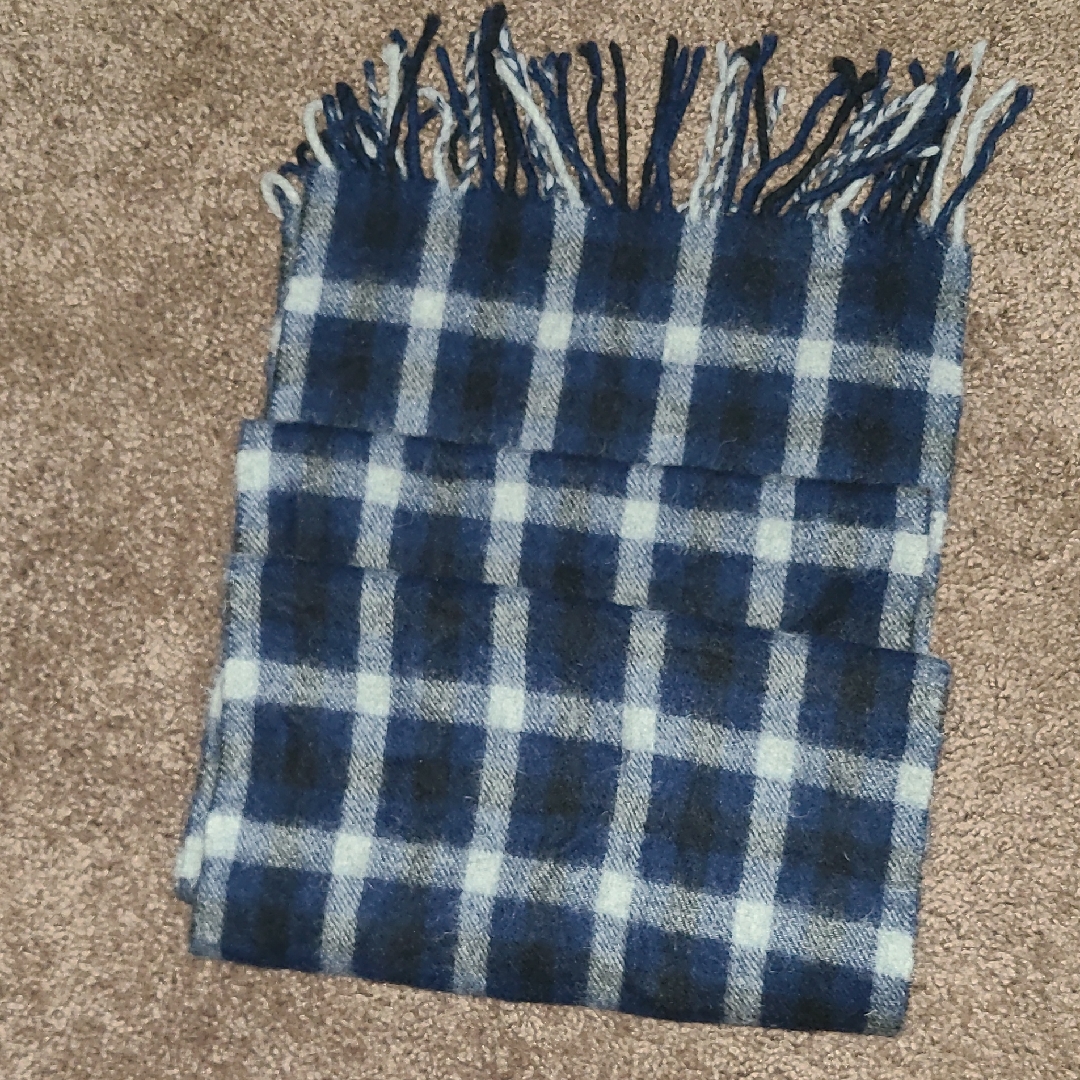 Joseph  Feiss Blue And Gray Wool Scarf